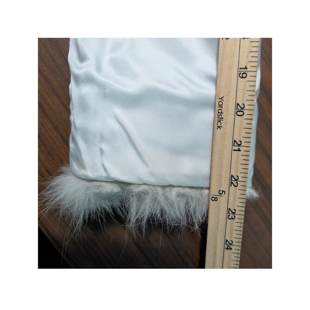 Vintage Saga Blue Fox Fur Jacket Sz Medium Ivory White 80s Luxury Glam Mob Wife - Picture 16 of 16